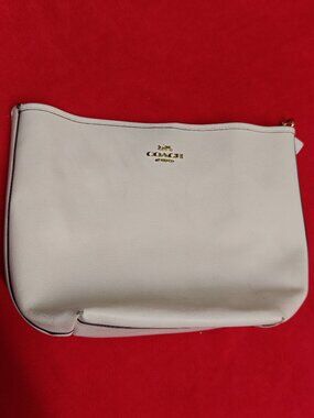 Coach Chalk White Pebbled Leather REVERSIBLE Crossbody Bag